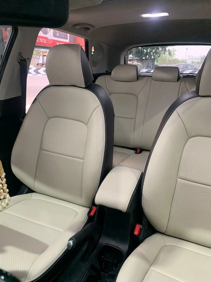 Cream front and rear cabin seating