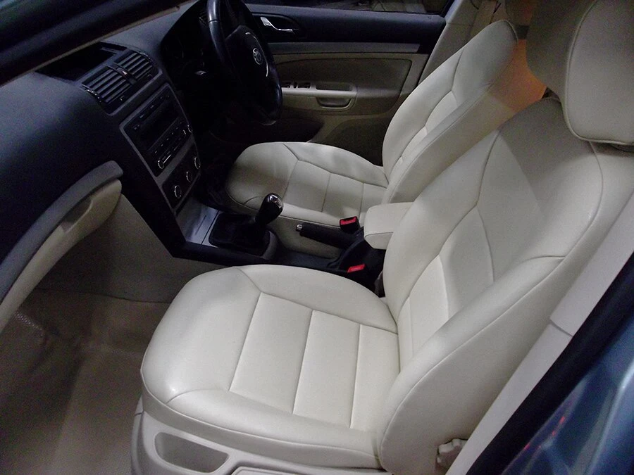 Light grey front seat upholstery