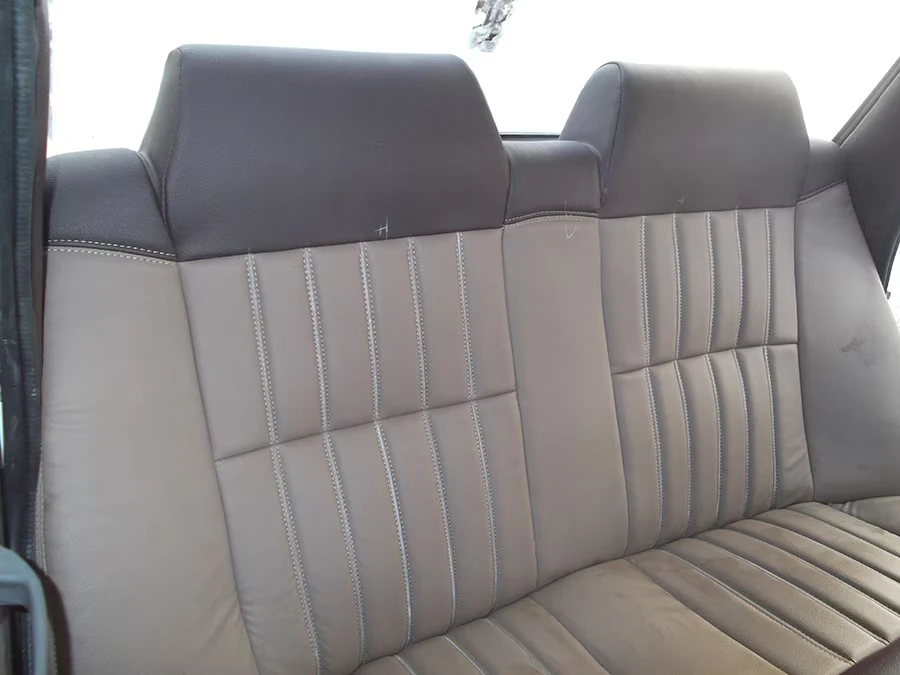 Grey rear bench seat upholstery
